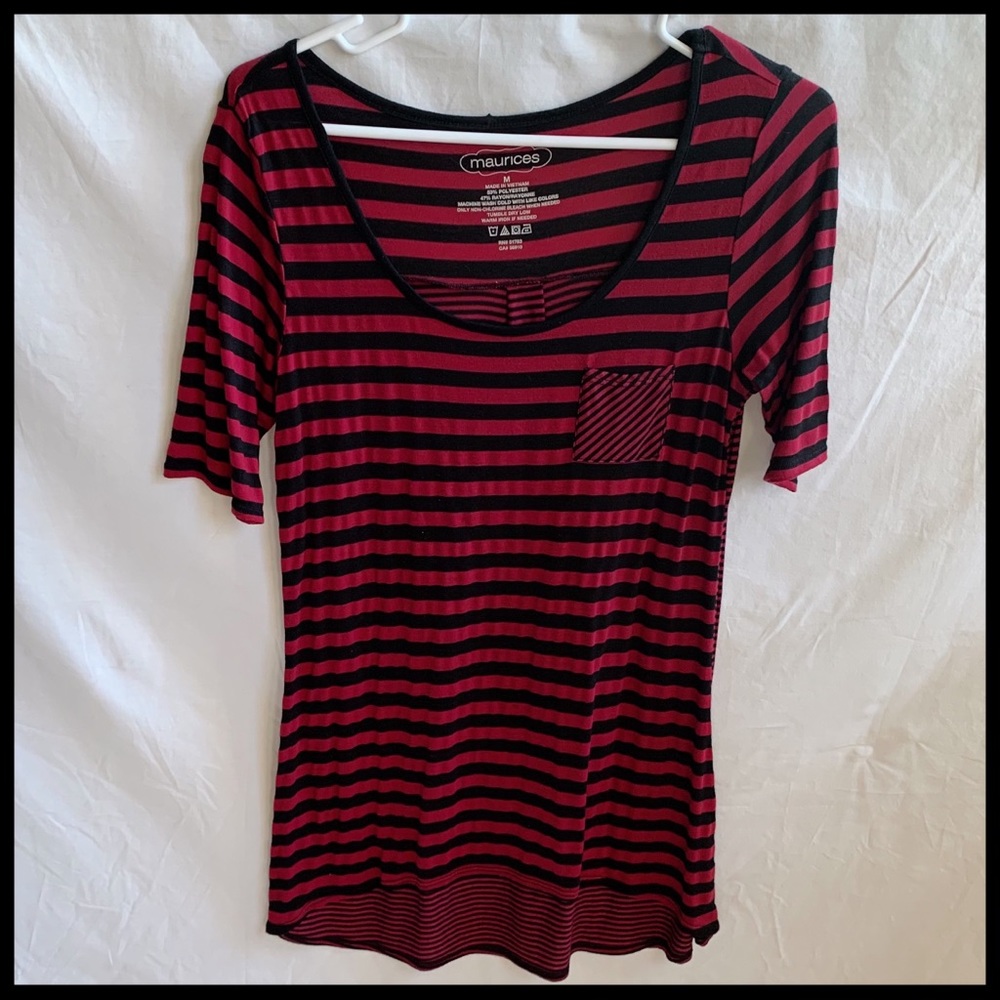 Red and black Maurices top